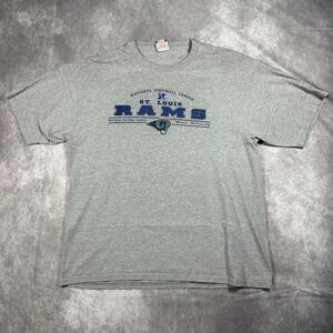 Vintage NFL St Louis Rams Football T Shirt Men XL Gray West Division Graphic Tee